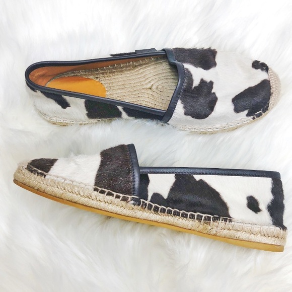 Gucci Cow Printed Calf Hair Espadrille Flats - Picture 1 of 8